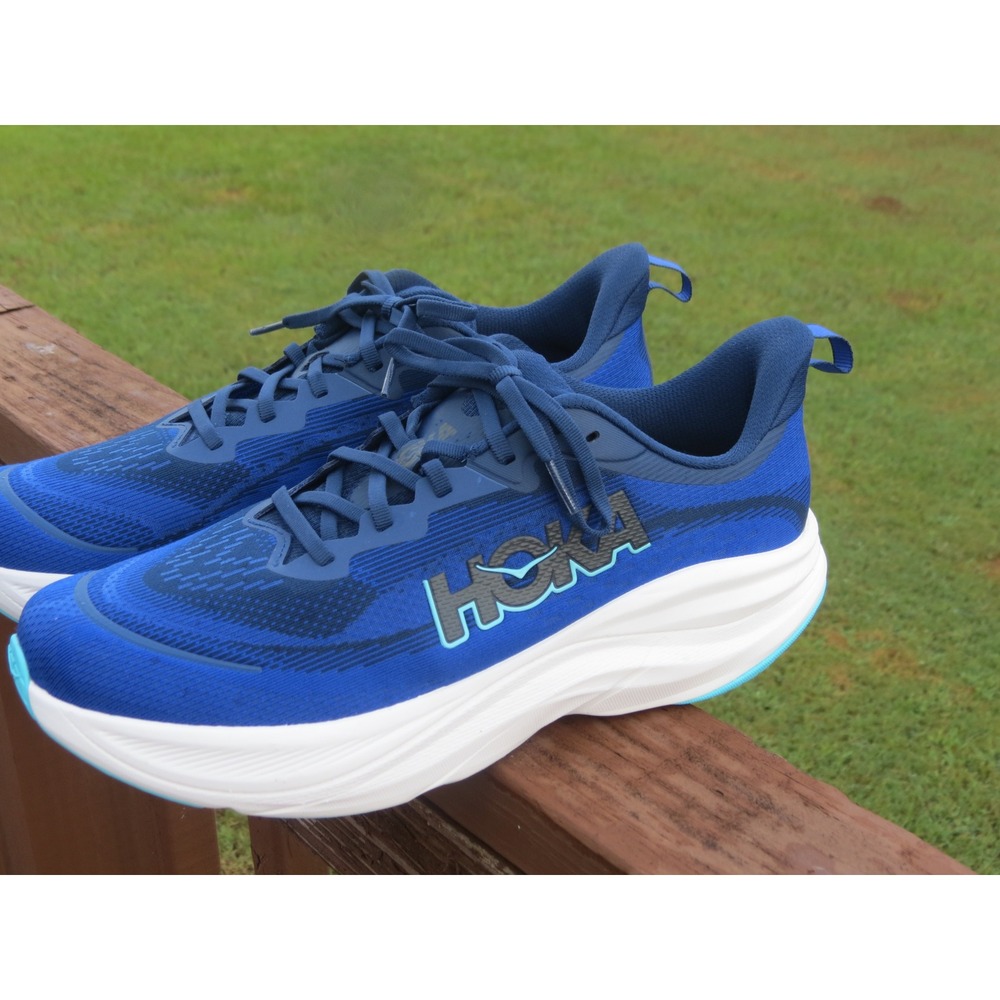 Hoka Skyflow Running Shoes Mens 12 Blue White Road Trainers 1155111 MLNG